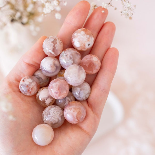 Flower Agate Mini Sphere Pocket Crystal