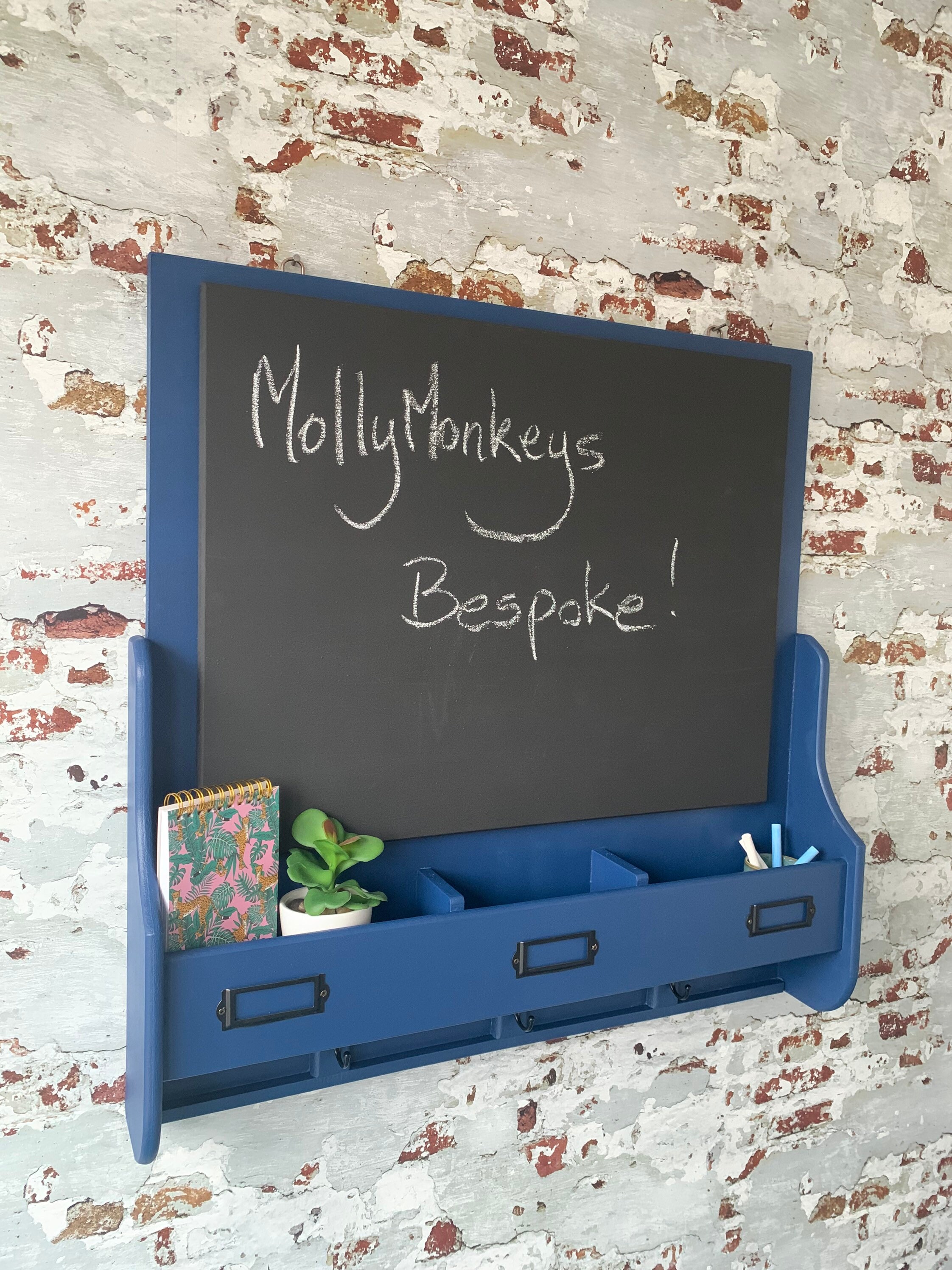 Chalkboard Large Kitchen notice board Key holder Wall Etsy