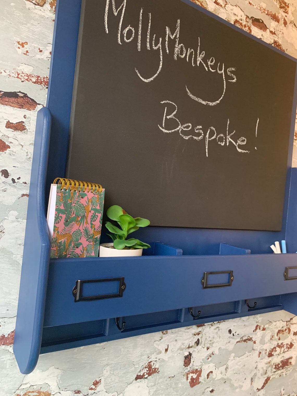 Chalkboard Large Kitchen notice board Key holder Wall Etsy