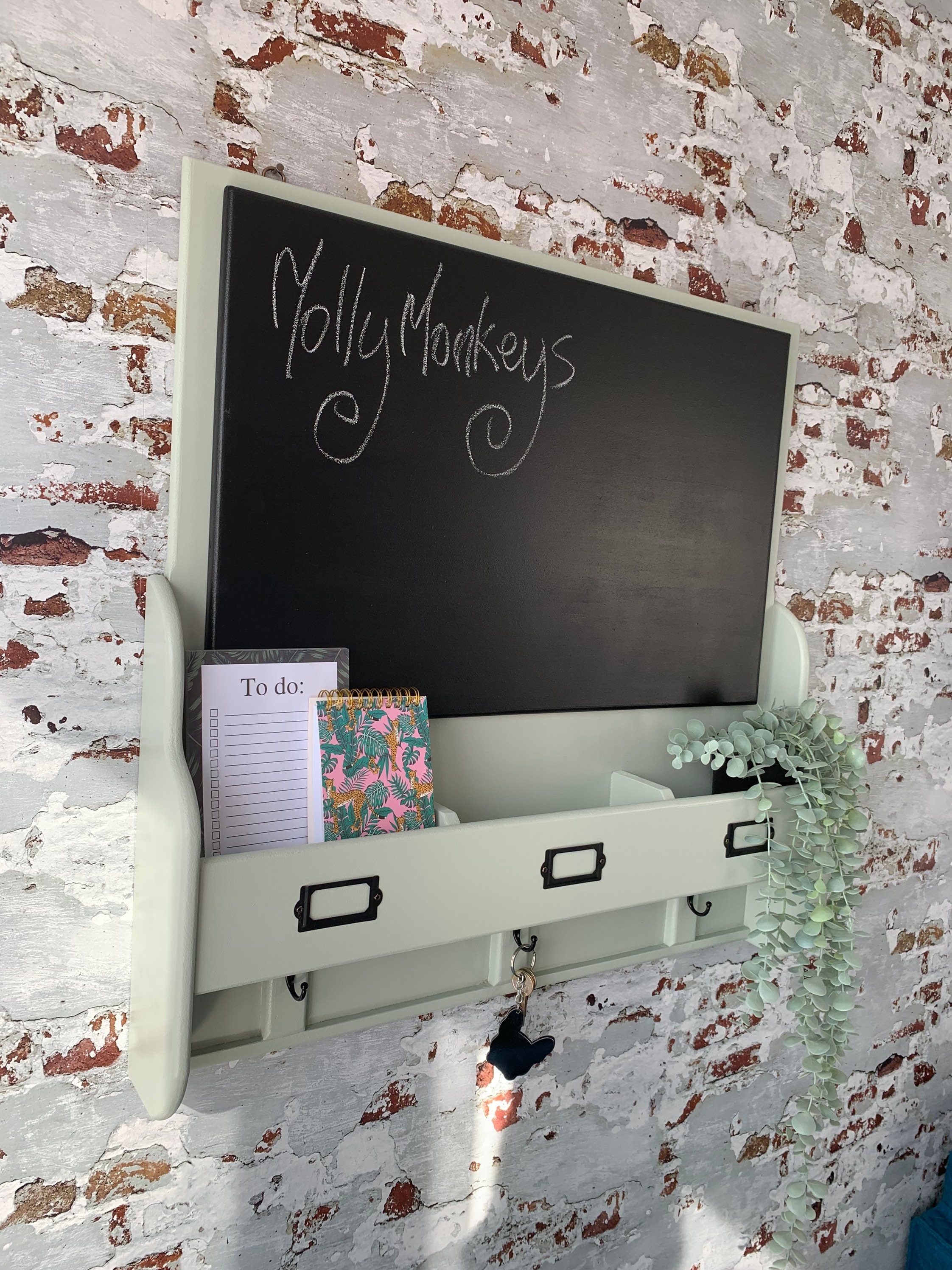 Chalkboard Large Kitchen notice board Key holder Wall Etsy