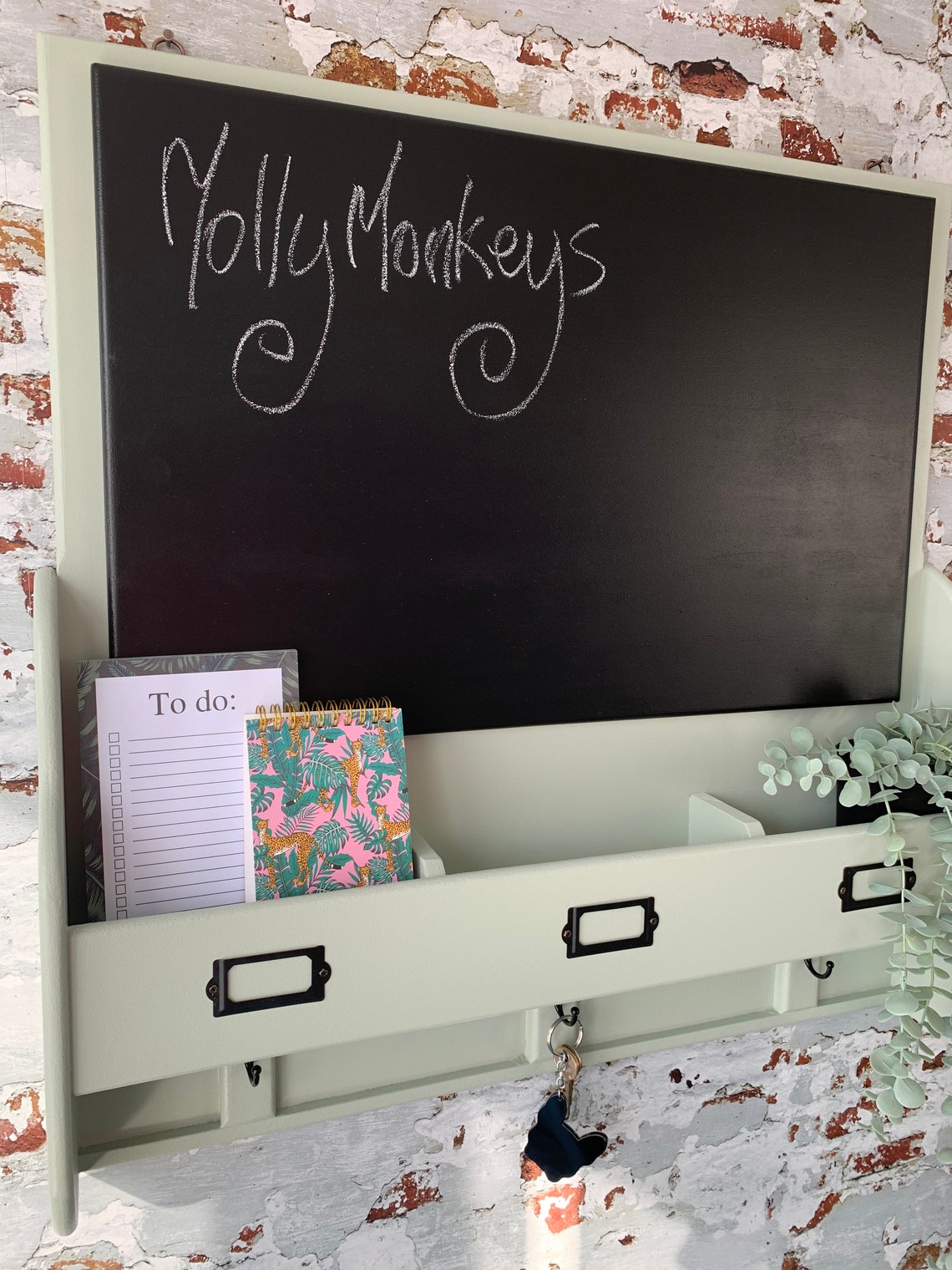 Chalkboard Large Kitchen notice board Key holder Wall Etsy