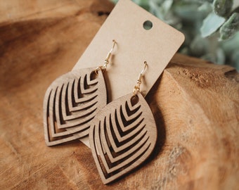 Boucles D Oreilles Bois Etsy