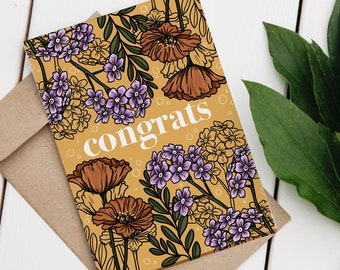 Congratulations Greeting Card | Blank Note Card| Congratulations Note Card | Congratulations Card | Blank Greeting Card