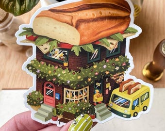 Breakfast Sandwich Club Sticker: Weatherproof Vinyl Decal