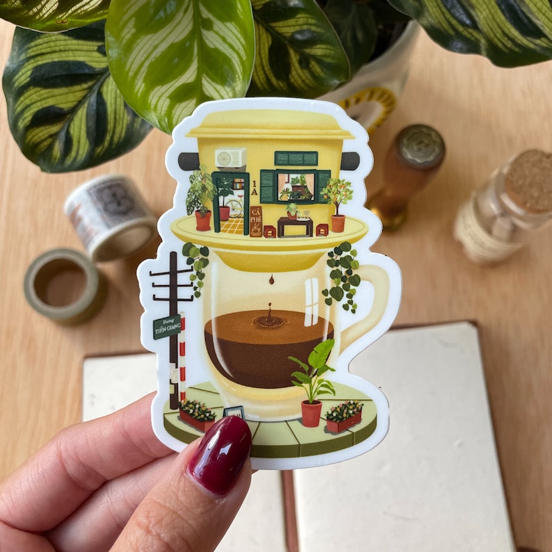 Vietnamese Coffee Shop Art Print | Imagination Collection |  Vietnamese Coffee Lovers | Coffee Shop Art Poster Print for Wall Gallery Art