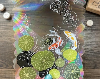 Rainbow Maker Window Sun Catcher Sticker|Koi Pond Sun Catcher Sticker|Reusable and Removable Sun Catcher Sticker| Sun Catcher Sticker Decal