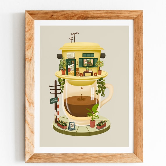 Vietnamese Coffee Shop Art Print: Matte Finish Photo Paper