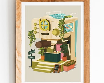 Espresso Machine Art Print: Coffee Shop Wall Gallery Poster