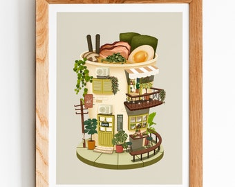 Ramen Restaurant Art Print: Whimsical Foodie Wall Art