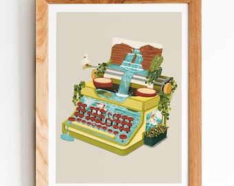 Typewriter Art Print: Imagination Collection, Home Gallery Decor