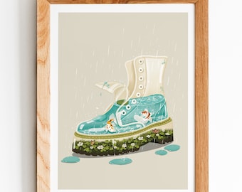 Doc Marten Rain Boots Art Print: Imagination Collection