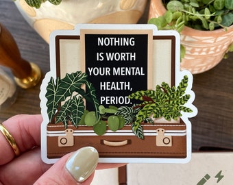 Mental Health Plant Magnet: Decorative Fridge, Car, Locker