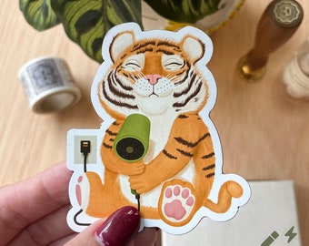 MAGNET | Blow Dryer and Tiger Magnet | Magnet for Refrigerator, Car | Decorative Magnet, Bulletin Board Magnet| Cute Tiger Magnet| Tiger Art