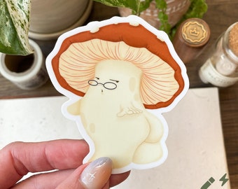 Funny Mushroom Magnet: Red Toadstool Fungi Art