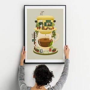 Vietnamese Coffee Shop Art Print | Imagination Collection |  Vietnamese Coffee Lovers | Coffee Shop Art Poster Print for Wall Gallery Art