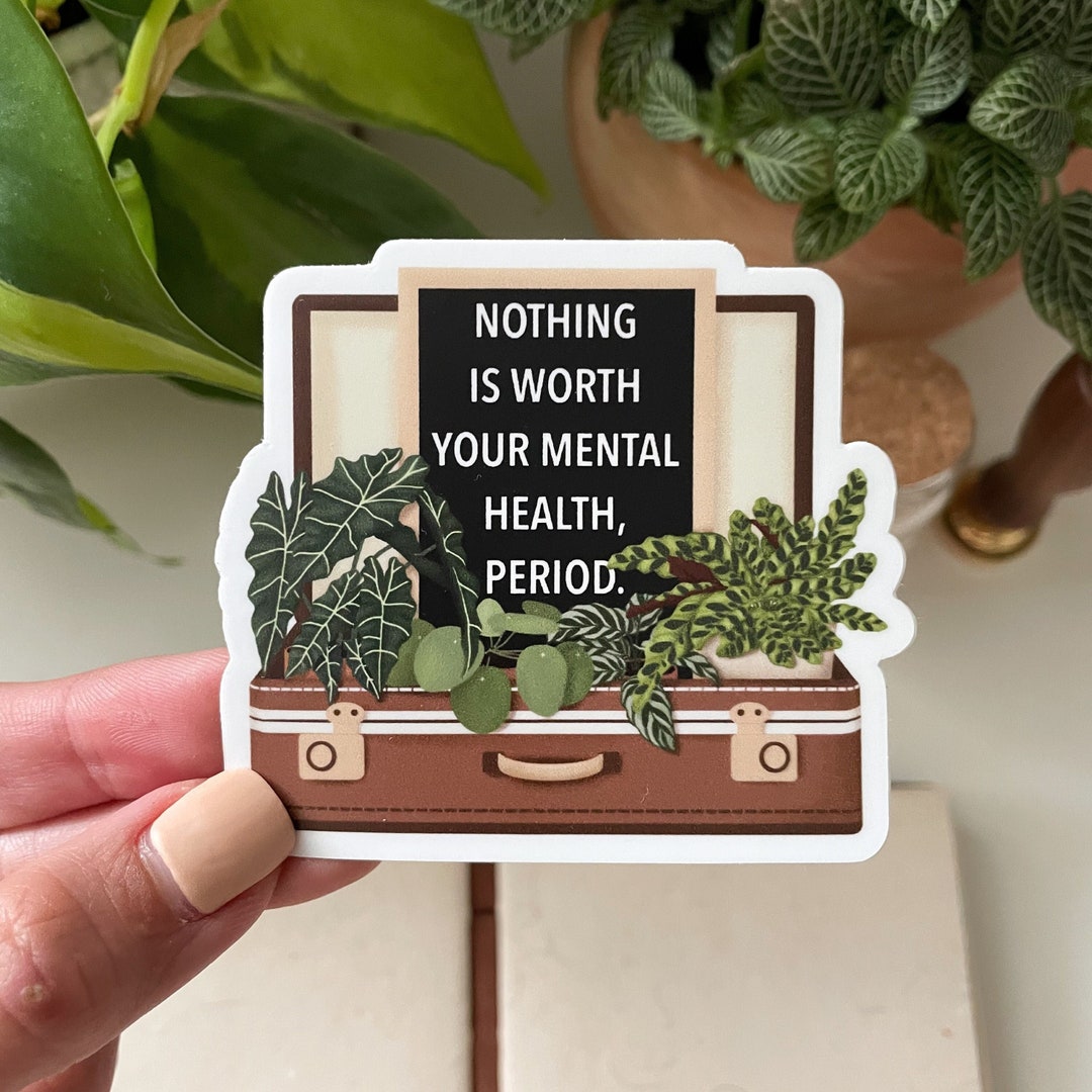 Mental Health Plant Sticker: Waterproof Vinyl Laptop Decal - Etsy