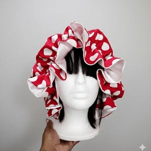 Satin Lined Ruffle Hair Bonnet