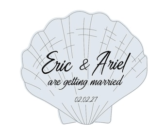 Customizable Seashell Beach Themed Save the Date Wedding Invite