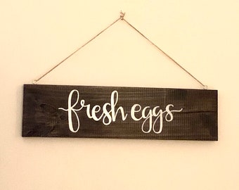 Dekoschild „Frische Eier“ Aus PVC – Retro-Schild Für Küche Oder Garten (32,3x29,2 Cm, 0,3 Cm Dick)