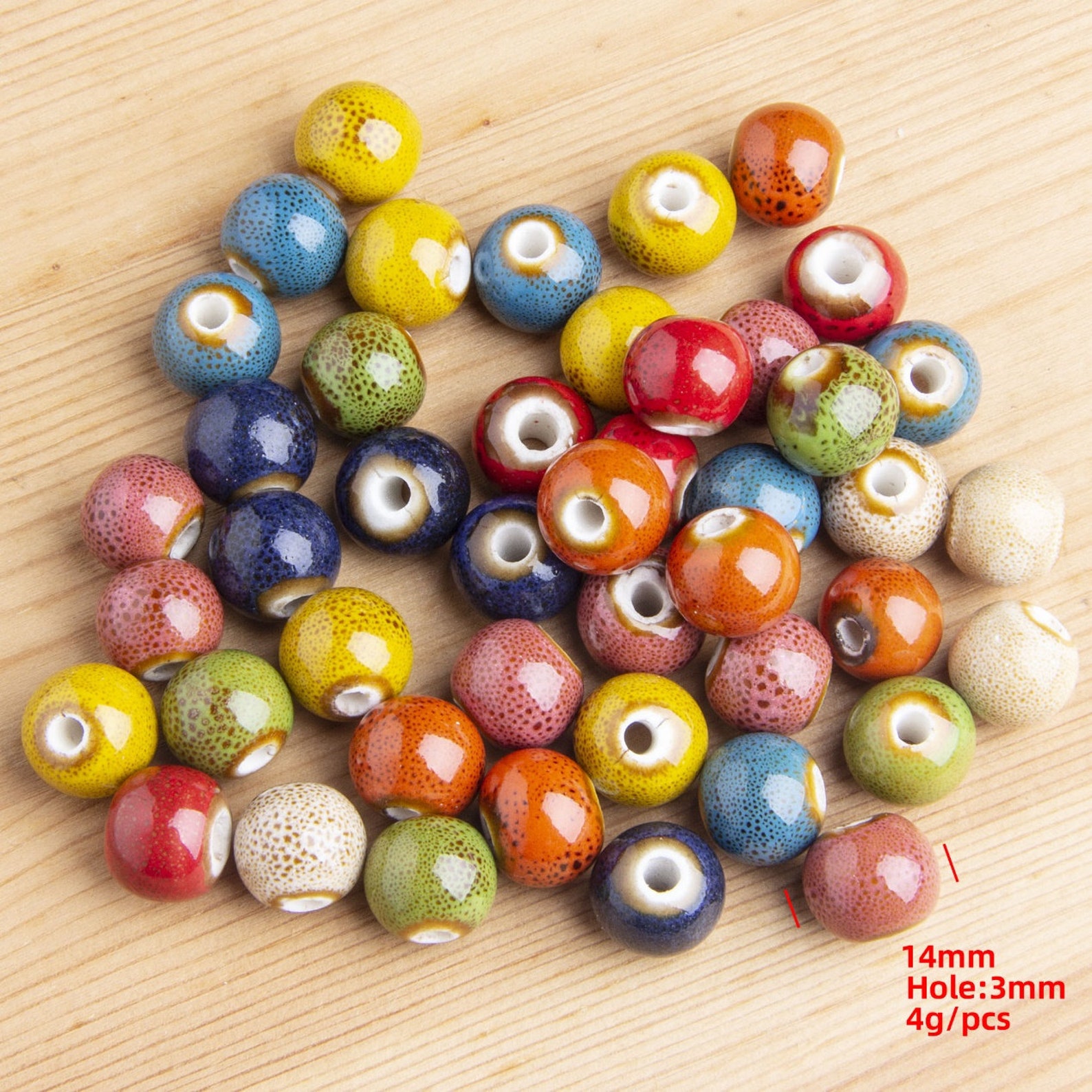 14mm Ceramic Beads Glazed Ceramic Beads 3mm Hole Ceramic Etsy