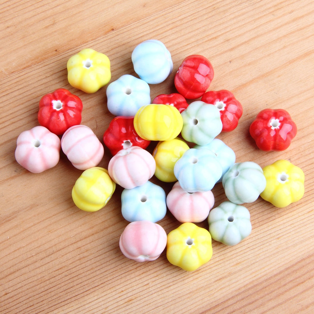 Perles Rondes En Céramique Verte : Accessoires Pour Bijoux Faits