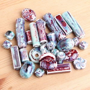 Ceramic beads, Glazed ceramic beads,Ombre blue and purple ceramic beads, Ceramic bead for jewelry, Porcelain beads, , 5 pcs/per strand