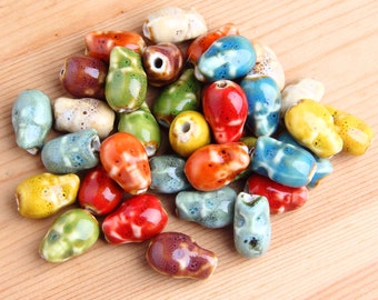 20 pcs/per strand,16mm/hole 2.5mm,Ceramic beads, Glazed ceramic beads,Handmade Skull ceramic beads,Porcelain beads for jewlery,Mix bead