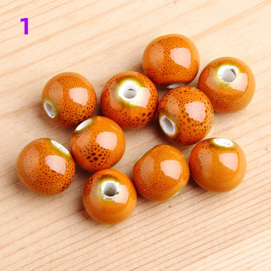 14mm ceramic beads Glazed ceramic beads 3mm hole ceramic Etsy