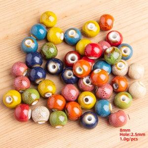 55 pcs/per strand,8mm/hole 2.5mm,Ceramic beads,Glazed ceramic beads,brown spotes ceramic beads, Porcelain beads,Pottery beads,Mix beads