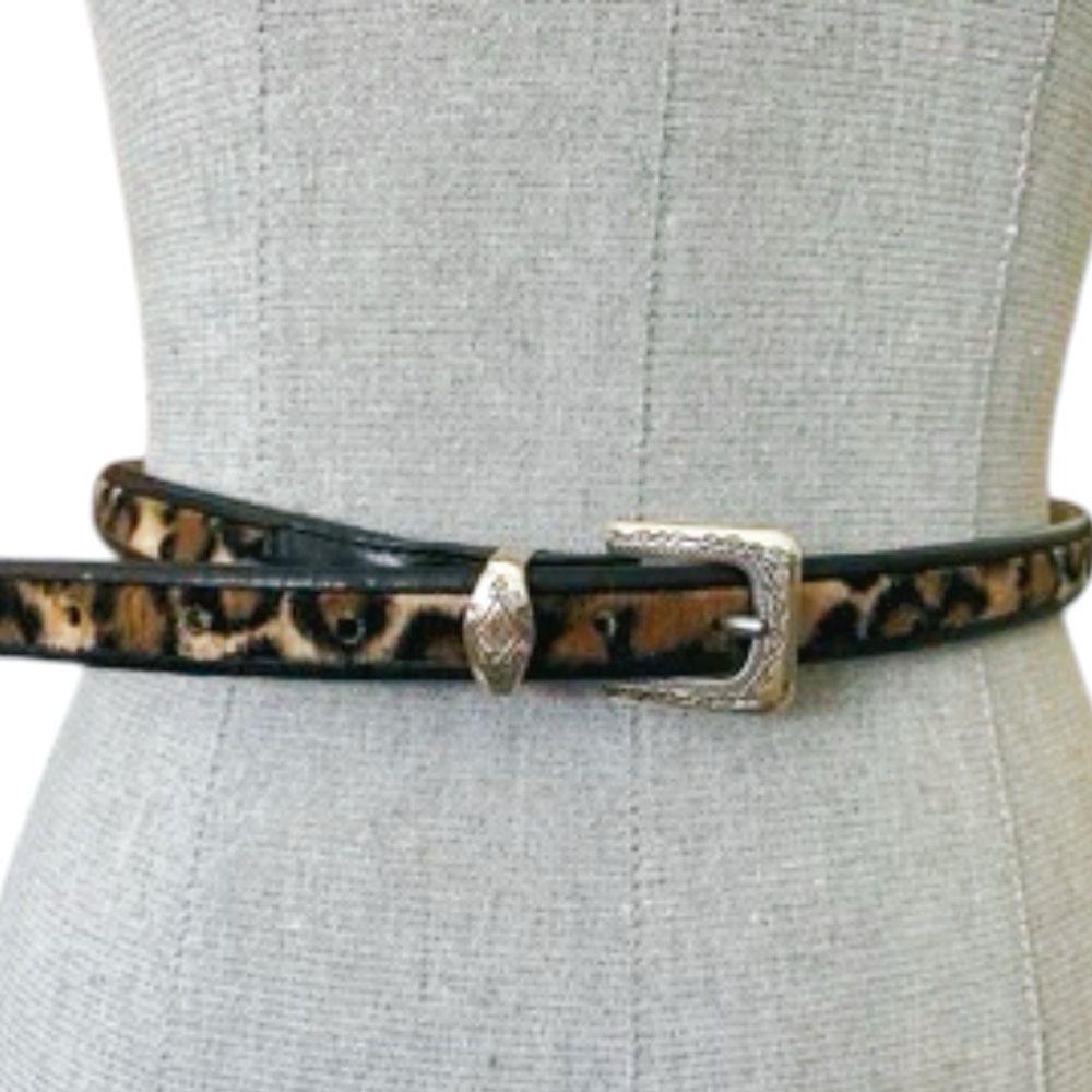 Brighton Vintage Silver Leather Leopard Faux Fur Animal  display picture 3