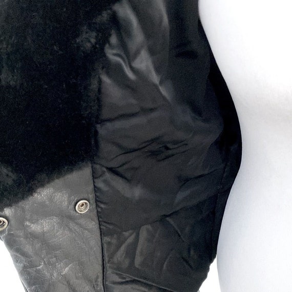 Wilsons Vintage Black Leather Fur Jacket Sz S - image 4