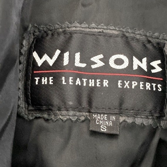 Wilsons Vintage Black Leather Fur Jacket Sz S - image 7
