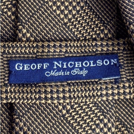 Geoff Nicholson Houndstooth Plaid Striped Tie - image 6