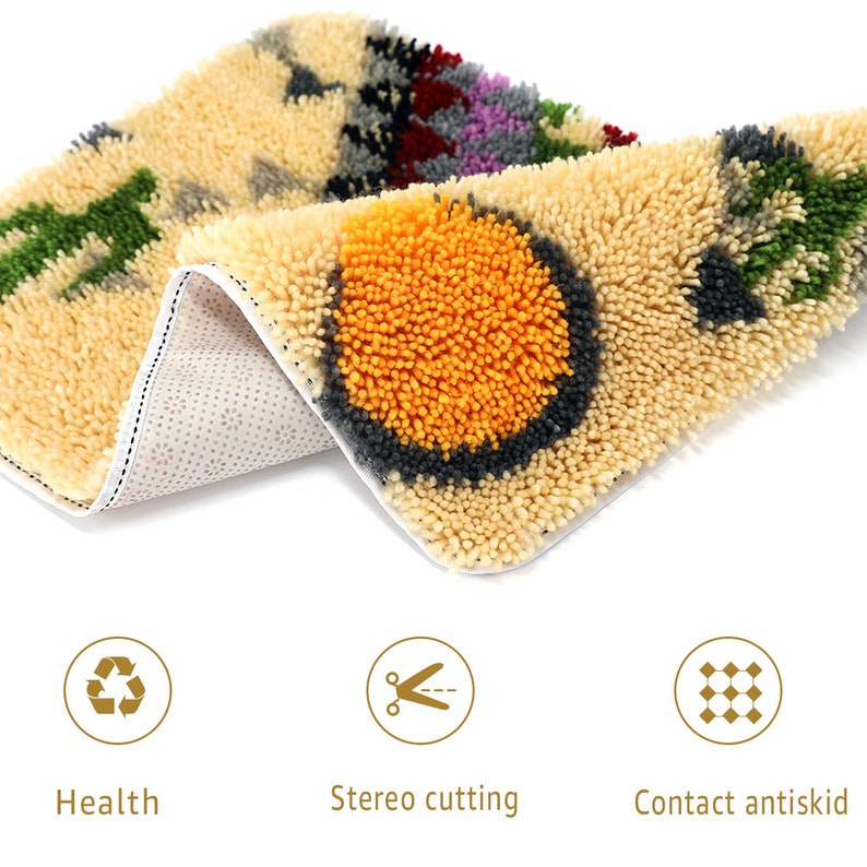 Latch Hook Kits DIY Rectangle Rug Christmas Tree Desert Cactus Pyramid Pattern Crochet Yarn Kit for Kids Adults Embroidery image 4