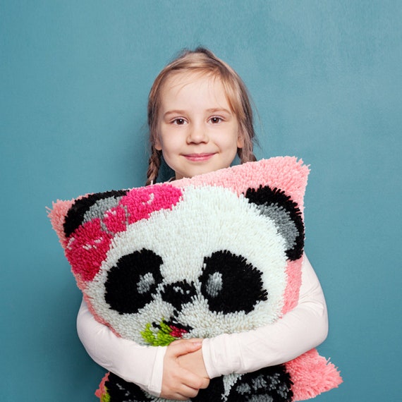 5-Piece Panda Latch Rug Hooking Kits for Adults Kids Beginners, DIY Crafts  (16 x 16 In)