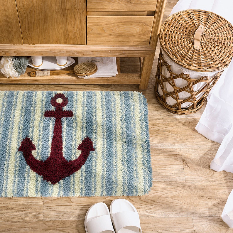 Latch Hook Rug Kits Embroidery DIY Anchor Pattern Crochet Needlework Crafts for Adults and Kids Beginners 20 x 15 image 3