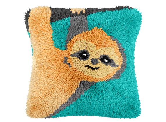 Sloth Latch Hook Kits DIY Throw Pillow Cover Crochet Crafts