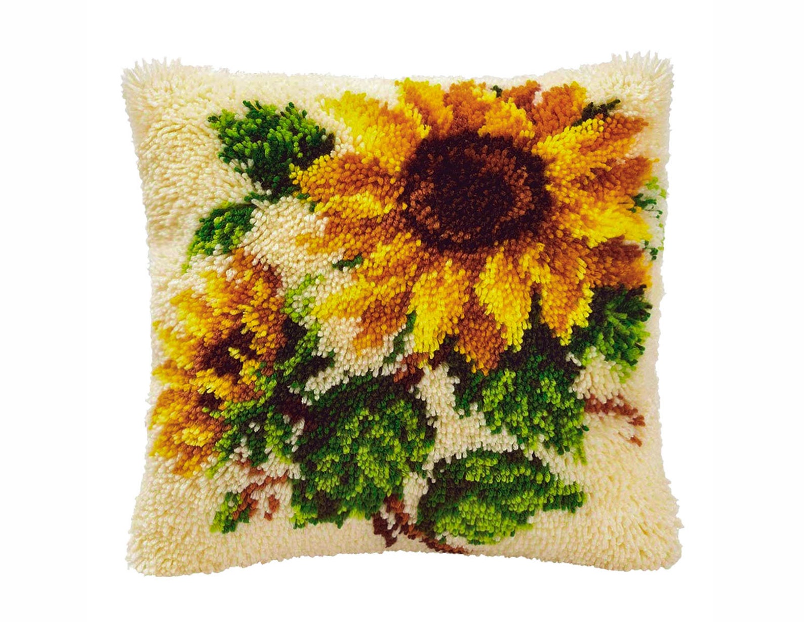 Latch Hook Kits DIY Throw Pillow Cover With SUNFLOWER Plants Etsy