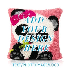Custom Latch Hook Kits Photo Pillow Cases DIY Throw Pillow Cover Crochet Crafts for Beginner Kids  Adults Personalized Gifts 17x17 inch