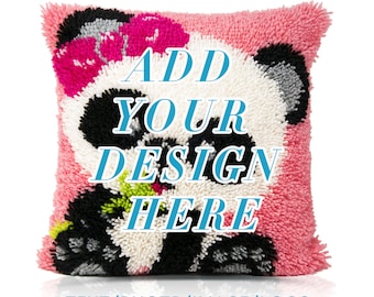 Custom Latch Hook Kits Photo Pillow Cases DIY Throw Pillow Cover Crochet Crafts for Beginner Kids  Adults Personalized Gifts 17x17 inch