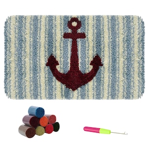 Latch Hook Rug Kits Embroidery DIY Anchor Pattern Crochet Needlework Crafts for Adults and Kids Beginners 20 "x 15"