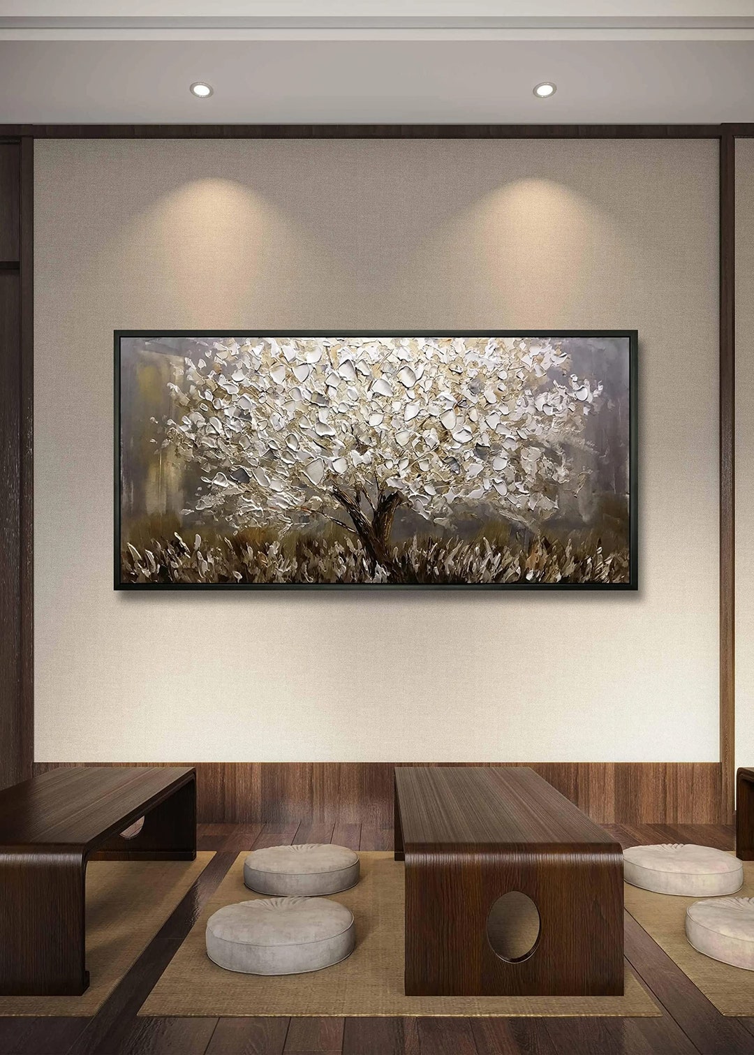 Hand Painted Silver Gray Wall Art Artwork 3D Abstract Money Etsy