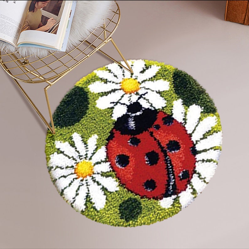 Latch Hook Rug Kits Embroidery DIY Seven Star Ladybug Pattern Etsy