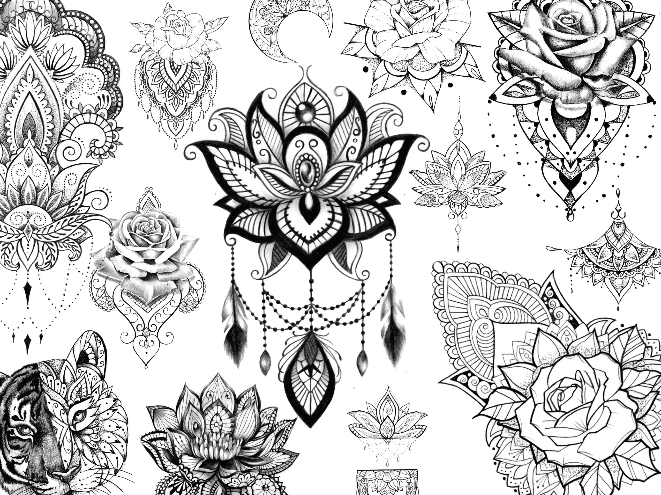 28 Mandalas Tattoo Stamps New Procreate Brushes Mandalas and - Etsy UK