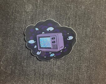 CRT tv-ogen glittersticker