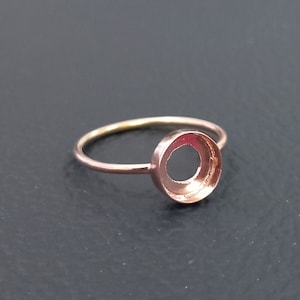 Rose Gold überzogene runde Lünette Cup runde offene 925 Sterling Silber Ring, Einstellung für die Herstellung von Ring 3 bis 50 MM, DIY Schmuckzubehör