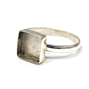 925 Sterling Silver Collet Square Ring, Plain Bezel Cup Close Blank Ring, Setting For Making Ring 3x3 MM To 30x30 MM, DIY Jewelry Supplies