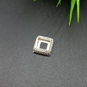 Bisel cuadrado de plata de ley: suministros para joyería DIY (de 5 x 5 mm a 40 x 40 mm)