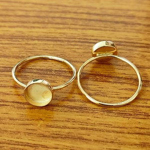 925 Sterling Silver Gold Plated Ring, Plain Bezel Cup Round Close Blank Ring, Setting For Making Ring 2 MM To 40 MM, DIY Jewelry Supplies