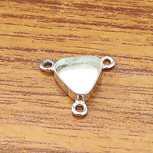 Plain Bezel Close Blank 925 Sterling Silver Collet Trillion Connector, Setting For Making Connector 3x3 MM To 40x40 MM, DIY Jewelry Supplies